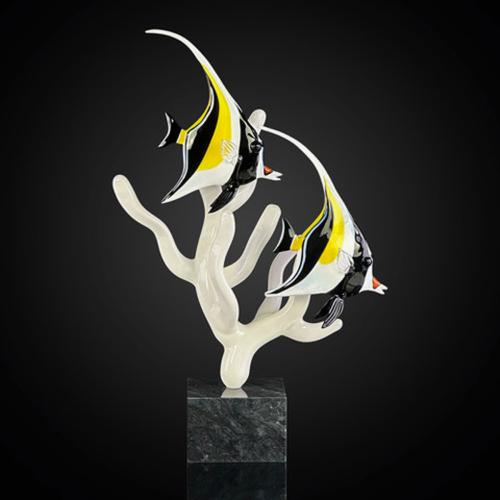 Moorish Idols on White Coral Branch by Robert Mickelsen