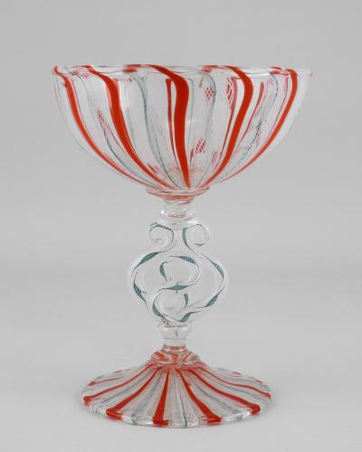 Goblet/Red & Aqua Zanfirico by Brian Kerkvliet