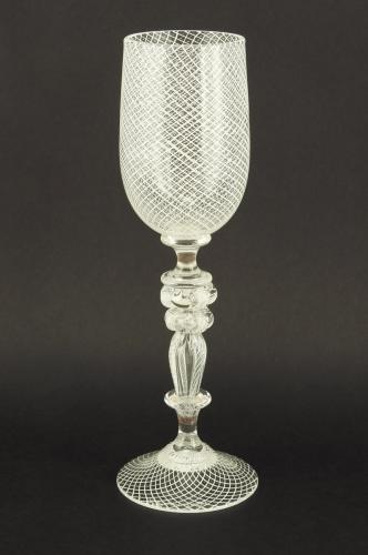 Goblet/White Reticello by Kenny Pieper