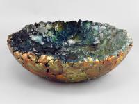 Bowl/Teal & Black by Mira Woodworth