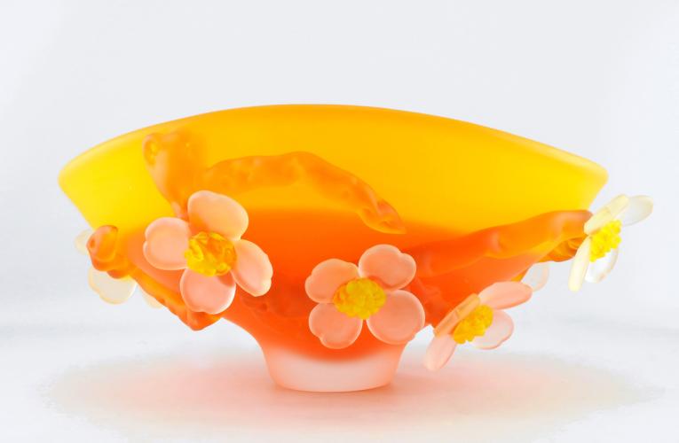 Orange Dogwood Bowl by Tommie Rush
