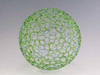Knobby Green & Purple Sphere by Bandhu Scott Dunham