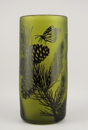 Wildflower Silhouette Vase/Olive by Ralph Mossman/Mary Mullaney