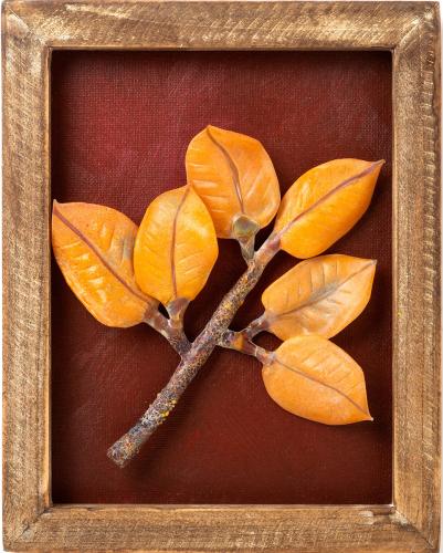 Sprigs #12, Orange Leaves by Kathleen Elliot