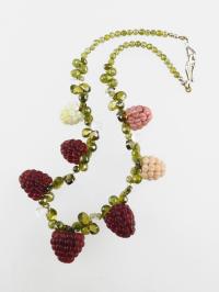 Necklace/7 Raspberry w/Cubic Zirconia by Elizabeth Johnson