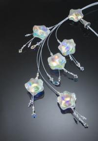Necklace/Dichro Shells Lariat by Dolores Barrett