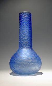 Carved Vessel/Long Neck Aqua by Brad Copping