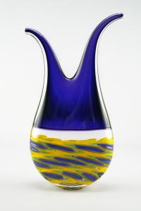 Purple w/Yellow Purple Vase by Mike Wallace