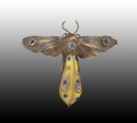 Pendant/Opal Yellow Moth by Terry Henry