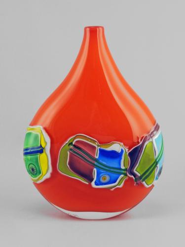 Shard Pattern Vase/Red by James Wilbat