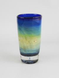 Cobalt Shot Glass W/Silver & Opal by Bronwen Heilman
