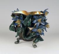 Flowering Vine Vessel, Blue Flowers by Susan Rankin