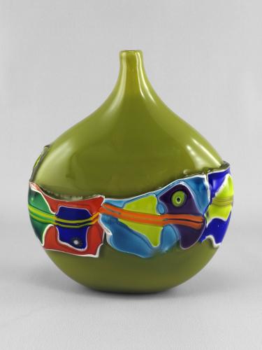 Shard Pattern Vase/Olive Green by James Wilbat
