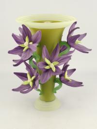 Purple Clematis Flower Vase by Susan Rankin