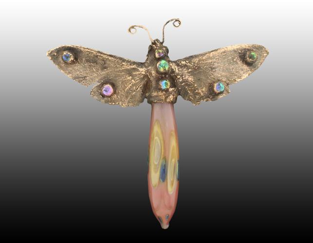 Pendant/Pink Moth by Terry Henry