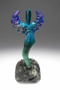 Aqua Winged Figure by Mark Abildgaard