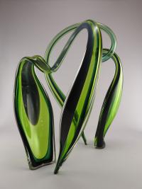 Bowing Forms, Pair/Blue & Green by Greg Fidler