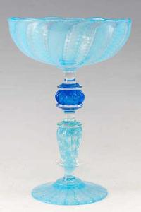 Goblet/Blue Cane by Kenny Pieper