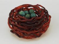 Mini Nest w/Eggs Red by Demetra Theofanous & Dean Bensen