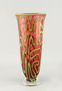 Doodle Vase/Ruby & Lime by George O'Grady