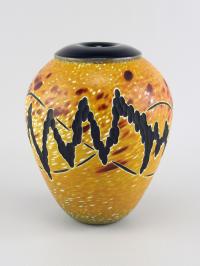 Strata Vase/Gold & Black by Mark Gordon