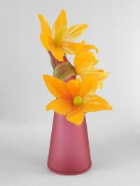 Med Sprig Vase/Pink w/Orange by Susan Rankin