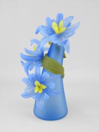 Med Sprig Vase/Blue w/Blue by Susan Rankin