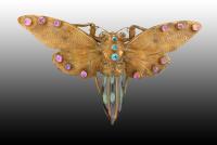 Pin/Pendant Pink & Turquoise Cicada by Terry Henry