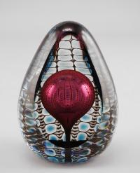 Paperweight/Red & Turquoise by Thomas Philabaum