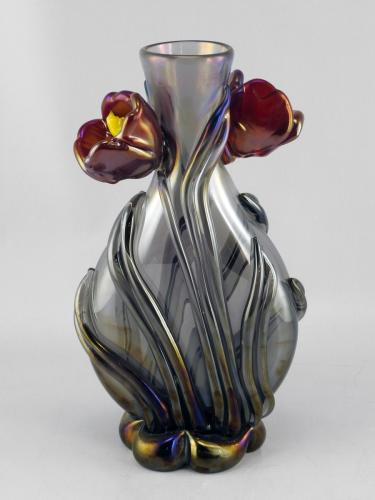 Grey Vase w/Red Tulips by Tommie Rush