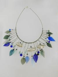 Tribal Necklace/Blue & Silver by Beth Williams